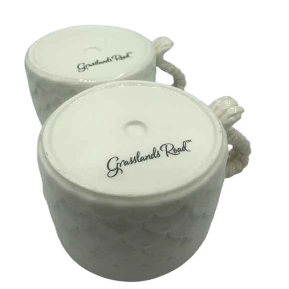 Set of 2 Grasslands Road XL Soup/ Chowder Mugs Scallop Counch Shells Mermaid - Picture 5 of 7